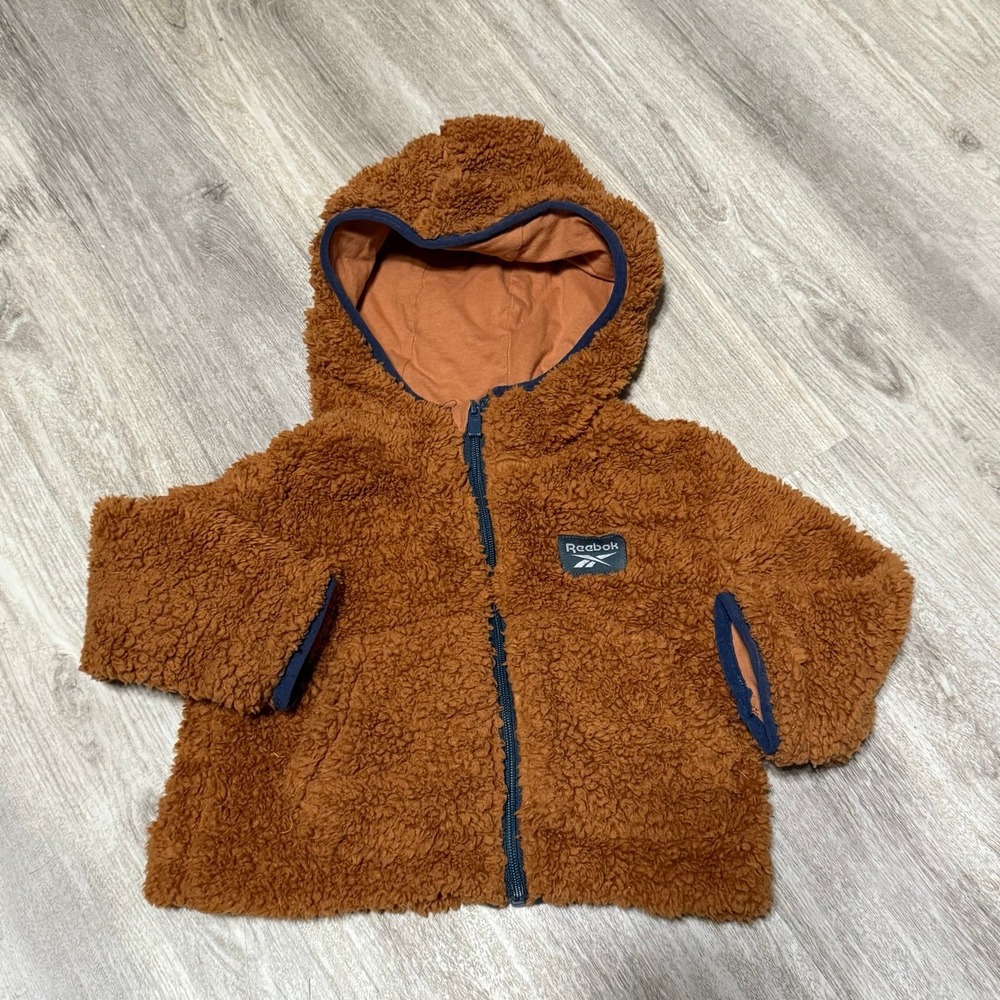 Reebok 2T Teddy beautiful‎ brown zip up fuzzy sweater